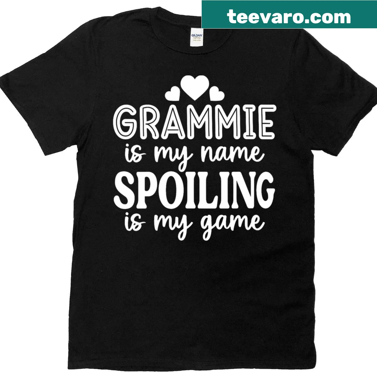Funny T-shirt for grandmothers with the phrase 'Spoiling Is My Name' — on a men's t-shirt