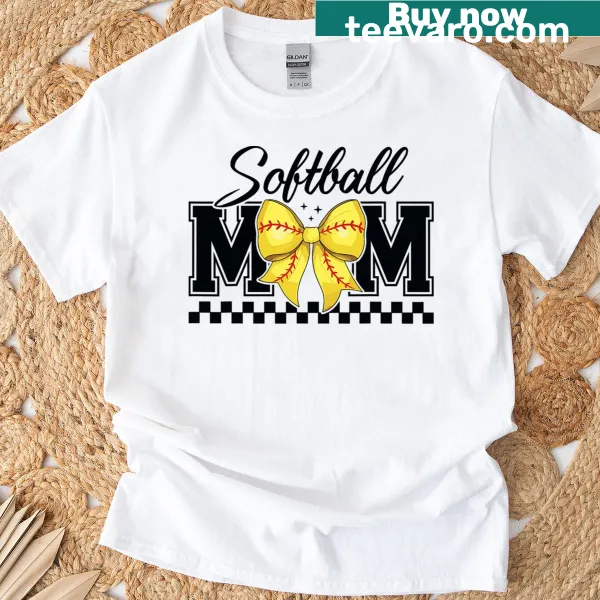 Softball-themed T-shirt for moms with humorous graphic.