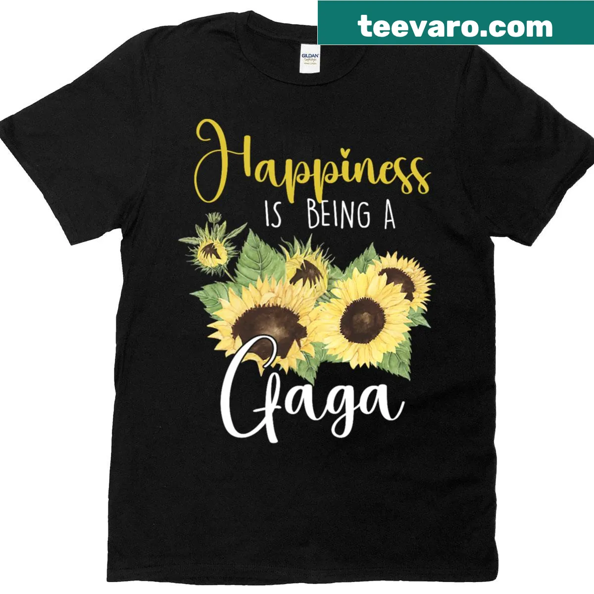 Sunflower themed T-shirt celebrating happiness for Mother's Day — on a men's t-shirt