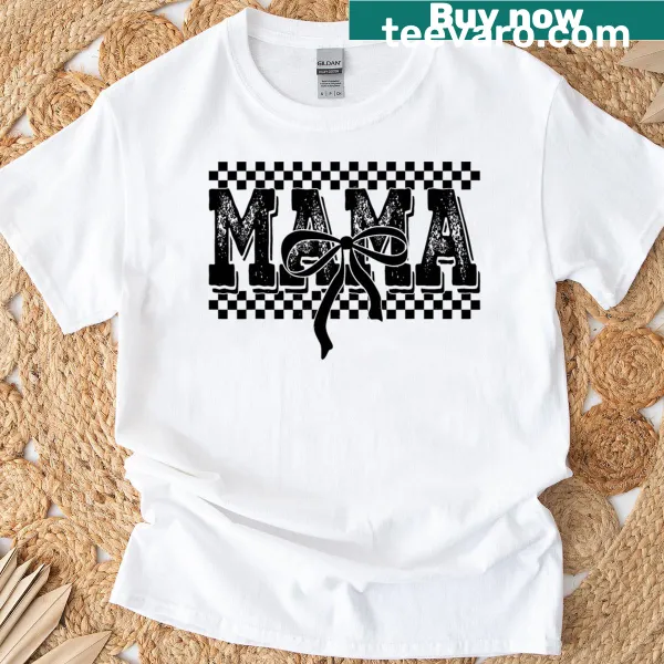 Retro checkered floral design for Mother's Day