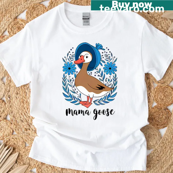 Funny goose design with humorous text for moms