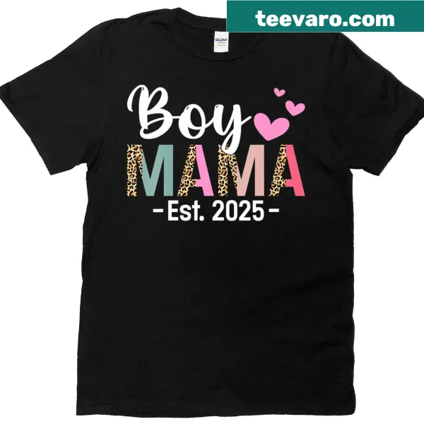 Leopard print with 'New Mom Est 2025' text