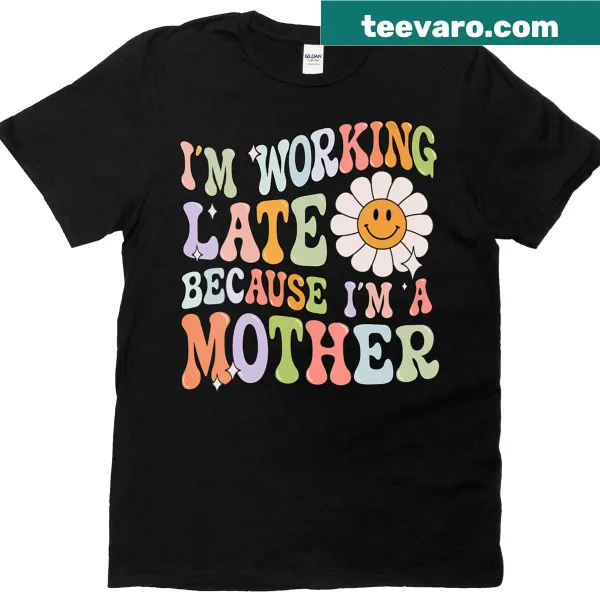 Humorous text about working late for busy moms