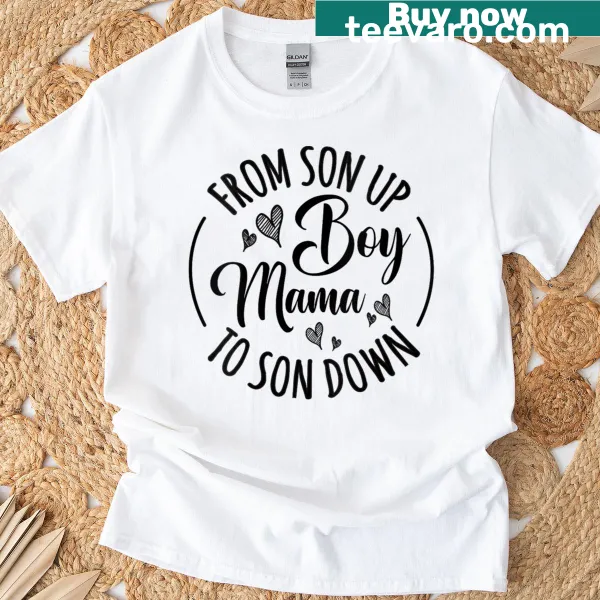 Sentimental V-neck t-shirt expressing love from son to mother