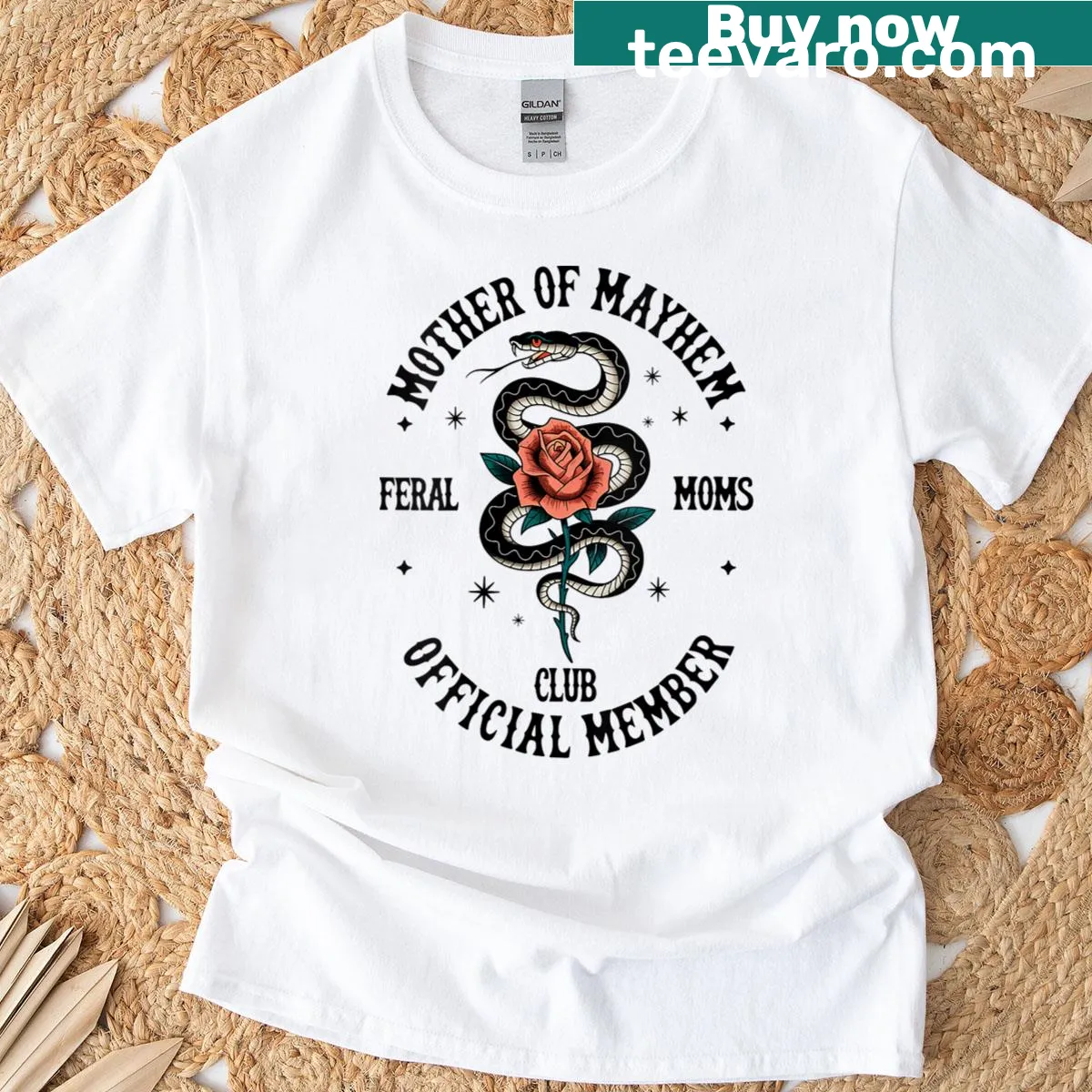 Playful V-neck T-shirt for mothers celebrating the chaos of motherhood. — on a men's t-shirt