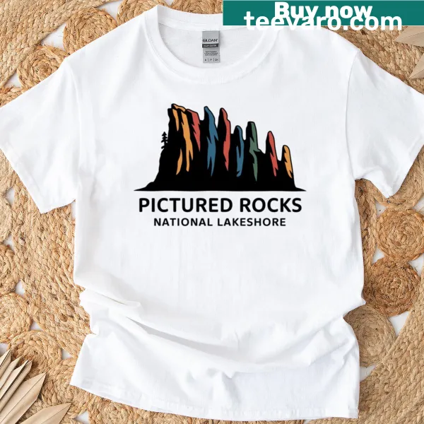 Vintage-style T-shirt featuring Pictured Rocks National Lakeshore