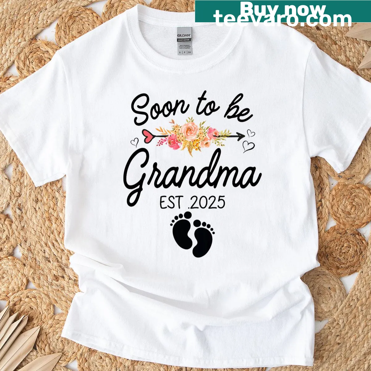 Funny text shirt announcing new grandma in 2025 — on a men's t-shirt