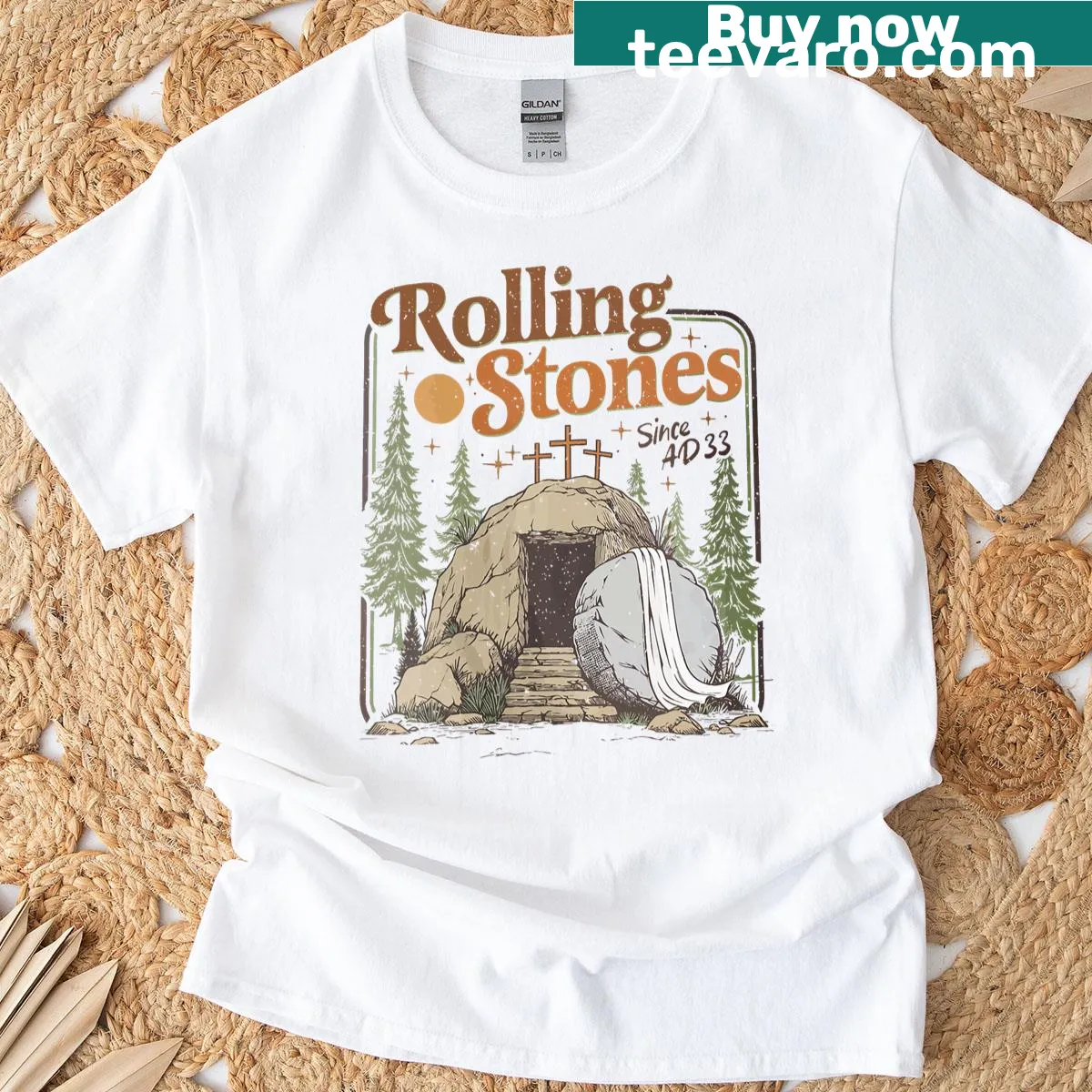 Easter T-shirt with inspirational Christian message — on a men's t-shirt