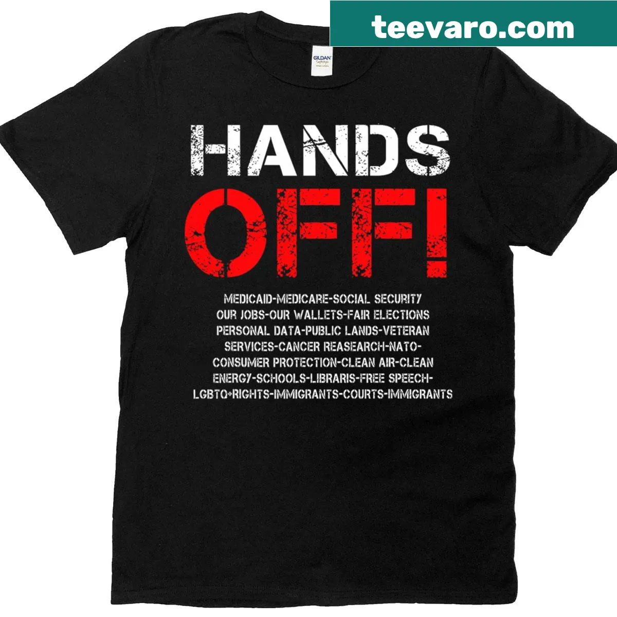 Protest T-shirt with bold text advocating for democracy — on a men's t-shirt