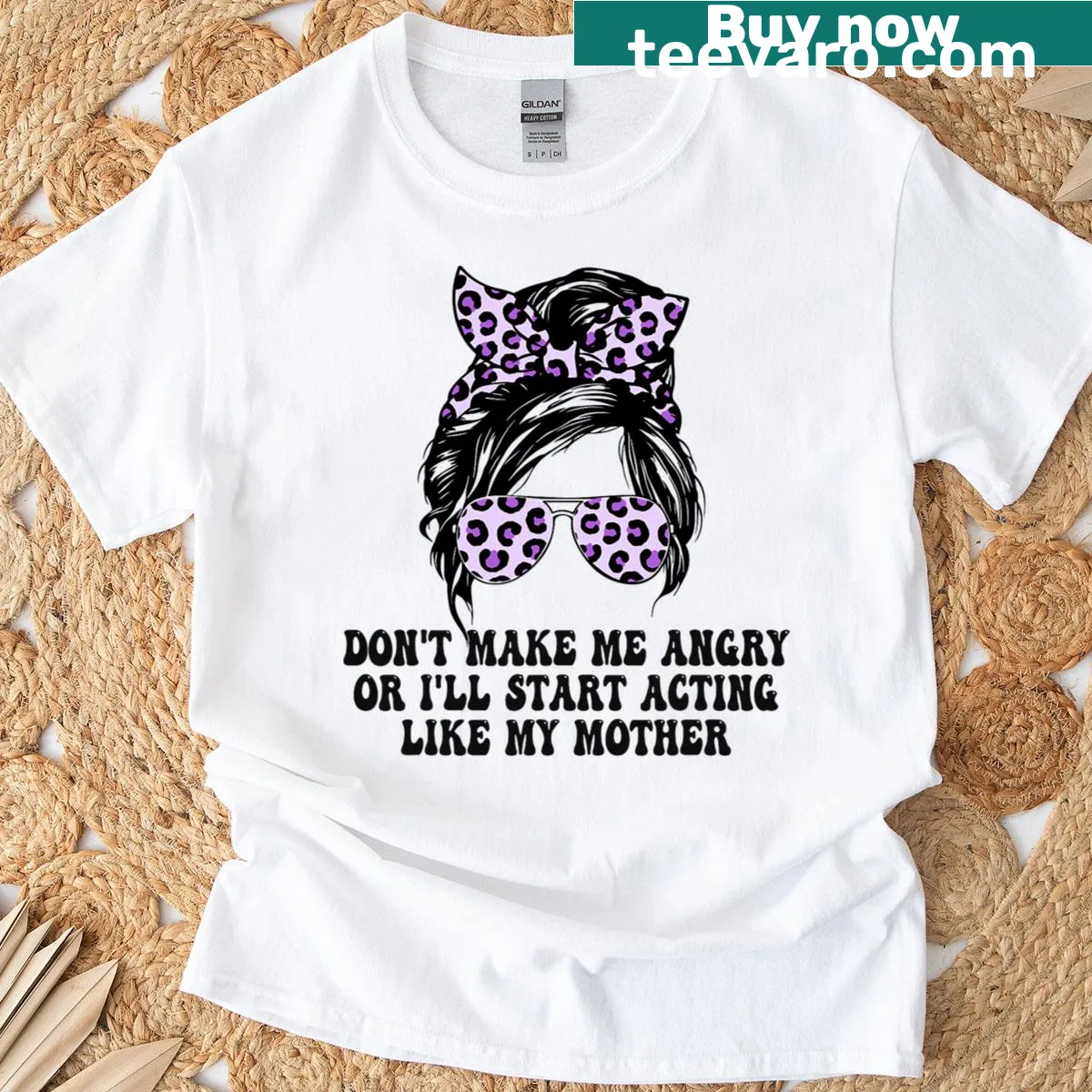 Playful T-shirt with humorous phrase about family relationships — on a men's t-shirt