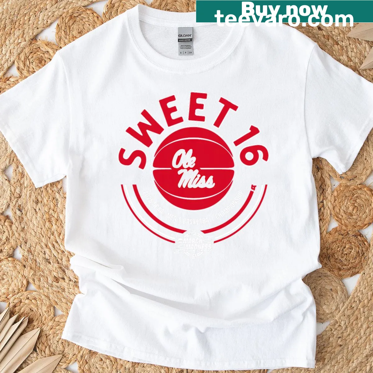 Ole Miss basketball Sweet 16 2025 graphic T-shirt — on a men's t-shirt