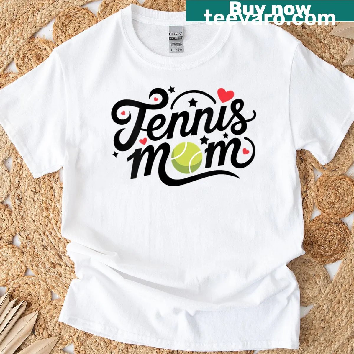 Cute V-neck t-shirt for tennis moms featuring a playful design — on a men's t-shirt