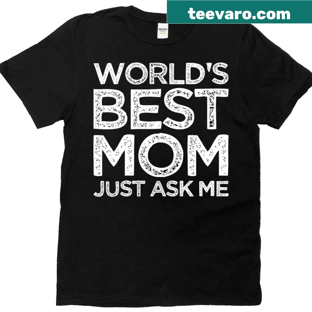 Retro T-shirt with 'World's Best Mom' text — on a men's t-shirt