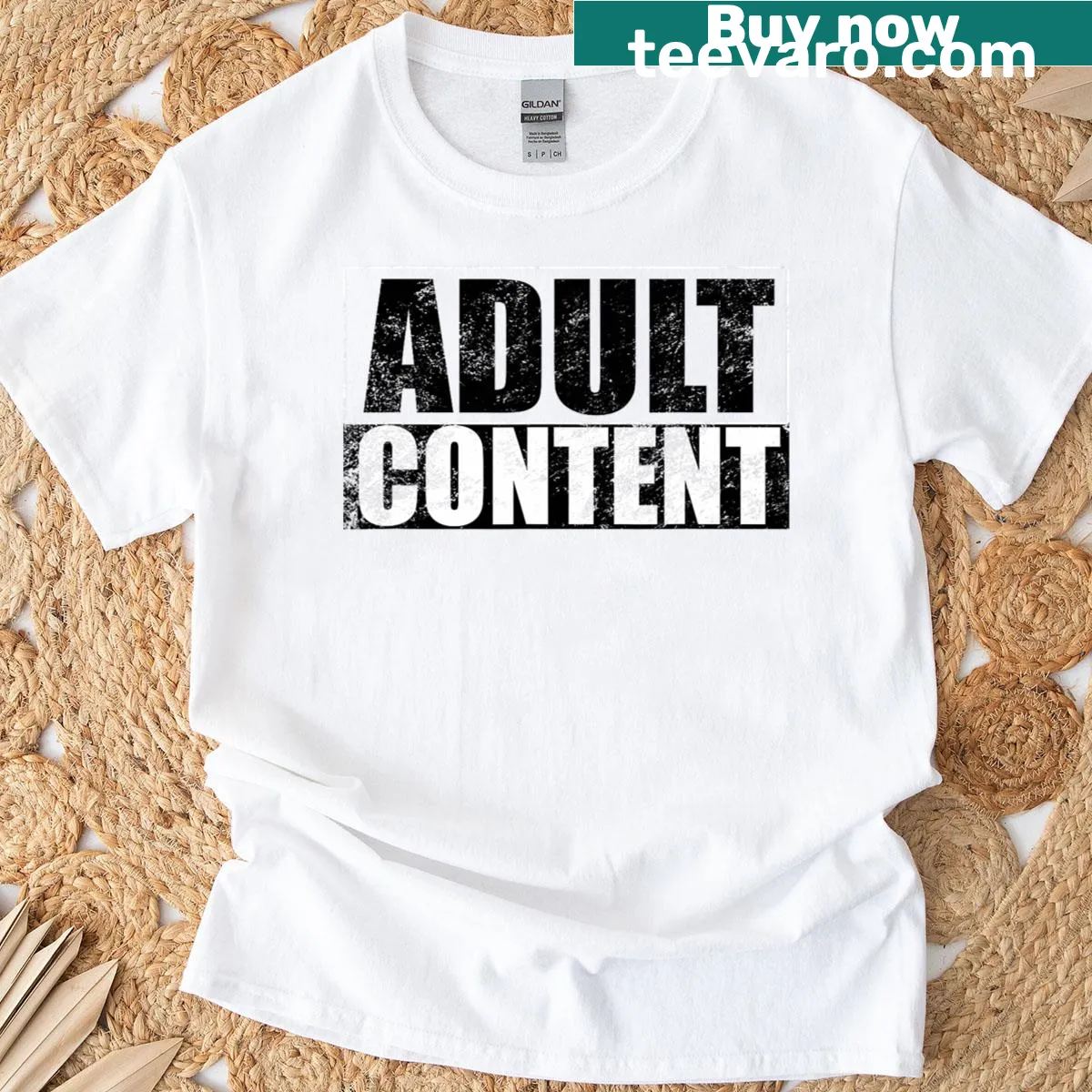 Humorous adult content themed t-shirt — on a men's t-shirt