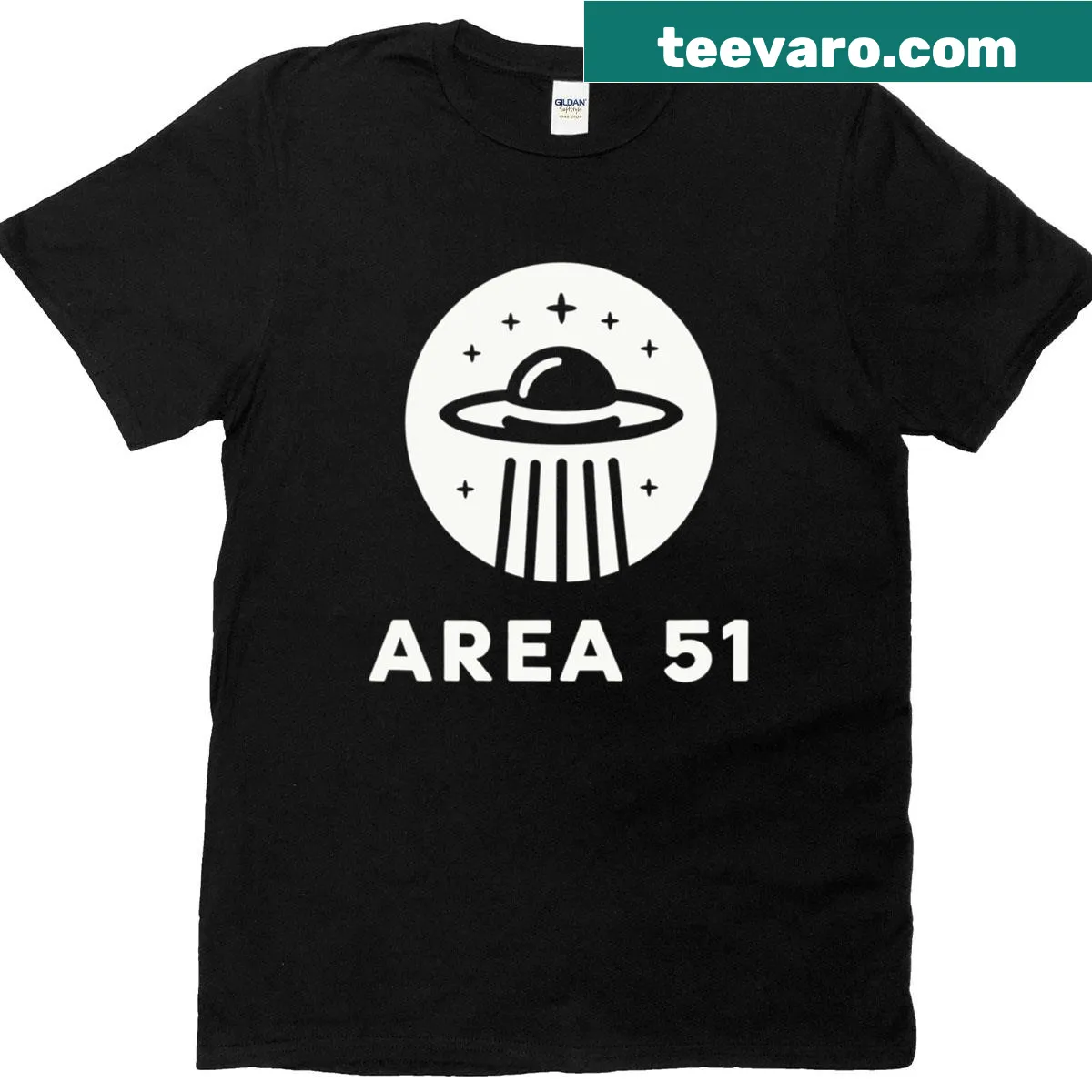 Illustration of a flying saucer from Area 51 — on a men's t-shirt