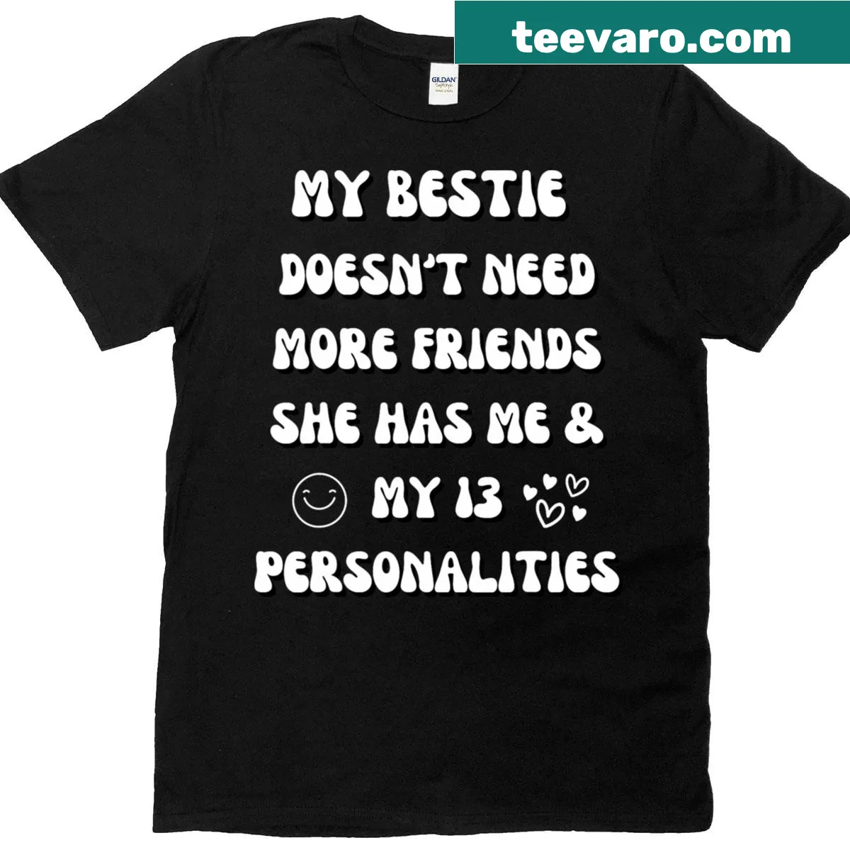 Funny t-shirt with the text 'Bestie Doesn’t Need More My' — on a men's t-shirt