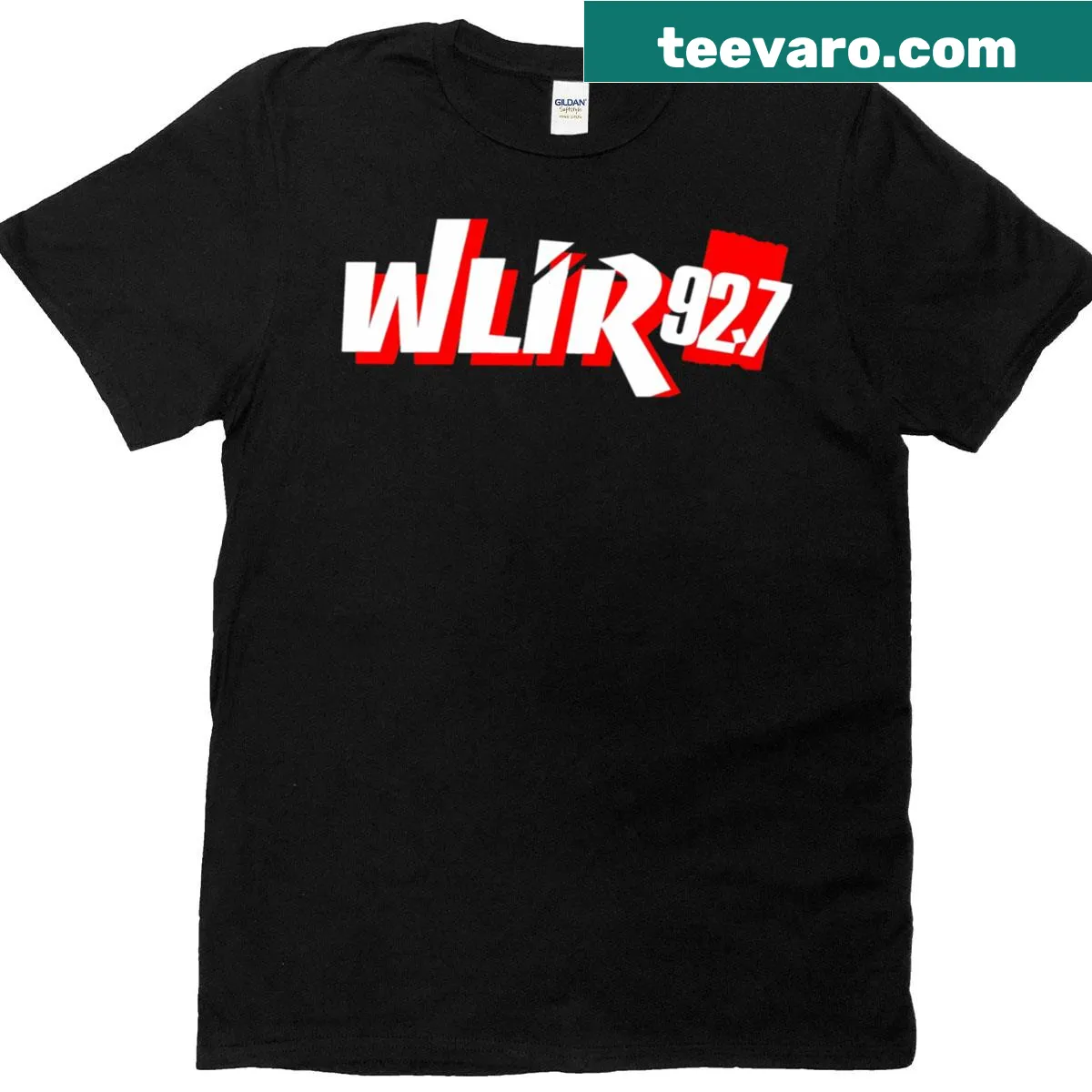 Minimalist Black Essential Radio t-shirt design — on a men's t-shirt