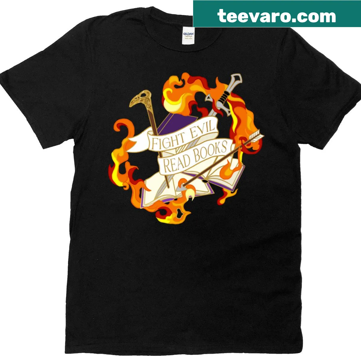 Playful typography t-shirt for book lovers featuring a humorous phrase — on a men's t-shirt