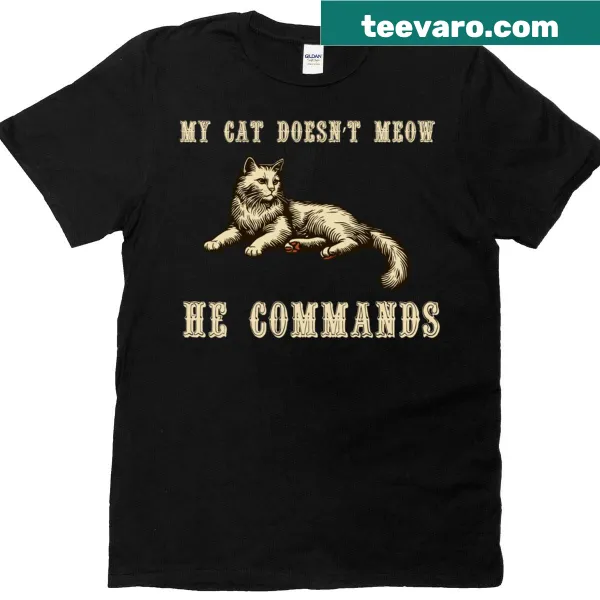 Vintage-style humorous Cat Majestic t-shirt design with classic lettering