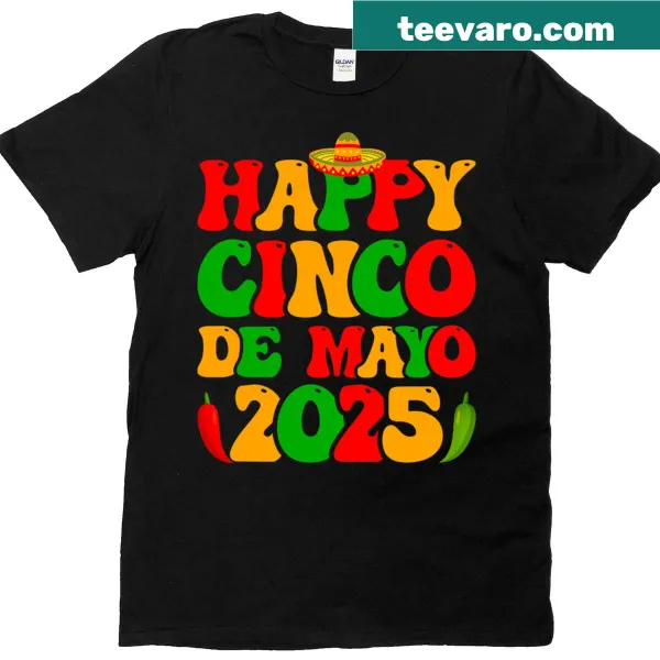 Retro Cinco De Mayo shirt with sombrero and chili peppers