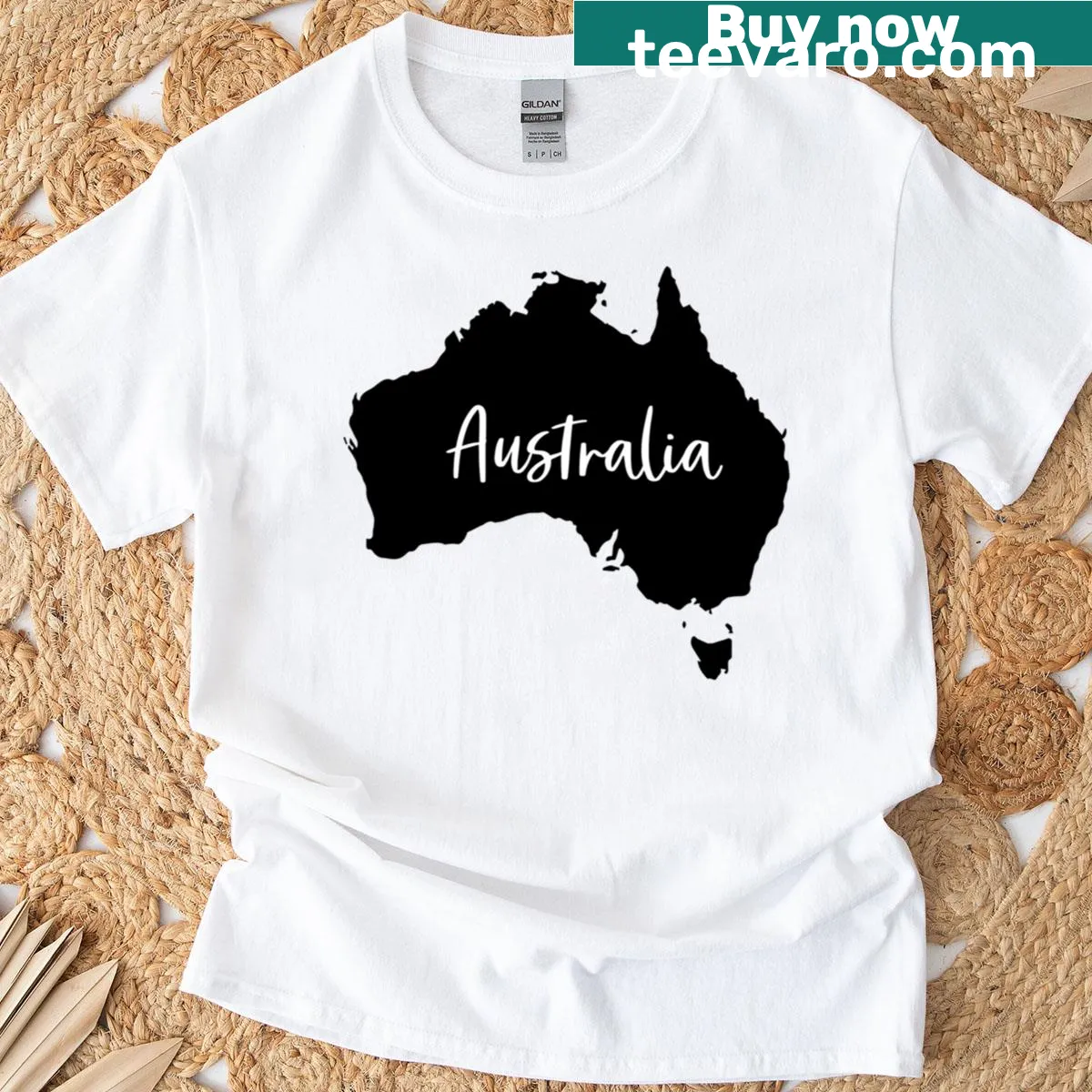Vintage graphic representing Australia on a casual t-shirt — on a men's t-shirt