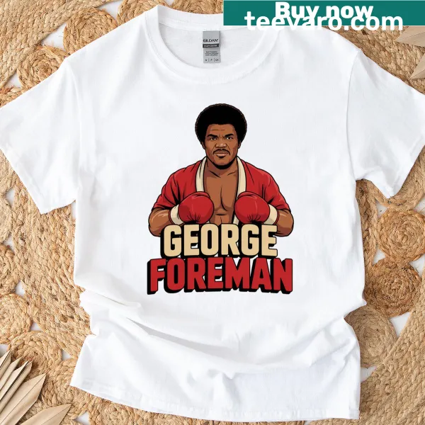 Classic t-shirt featuring iconic graphic of boxing legend George Foreman