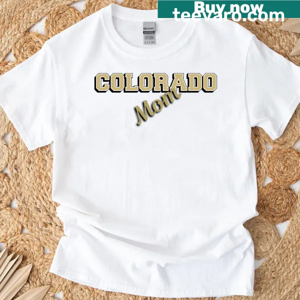 Stylish typography saying 'Colorado Mom' on T-shirt