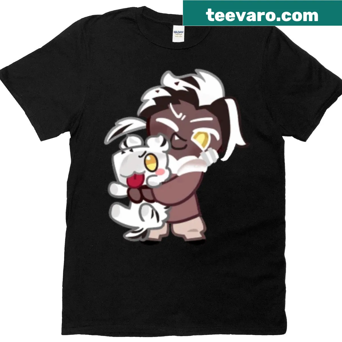 Whimsical graphic t-shirt featuring a cookie and mushroom design — on a men's t-shirt