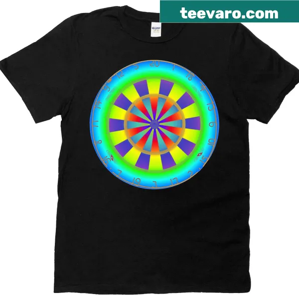 Vintage dartboard graphic on a T-shirt