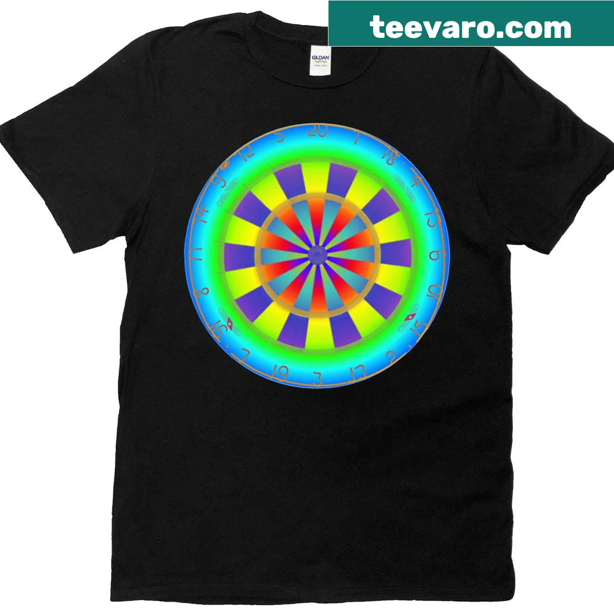 Vintage dartboard graphic on a T-shirt — on a men's t-shirt