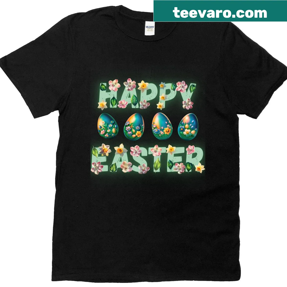 Floral illustration for Easter on a T-shirt — on a men's t-shirt