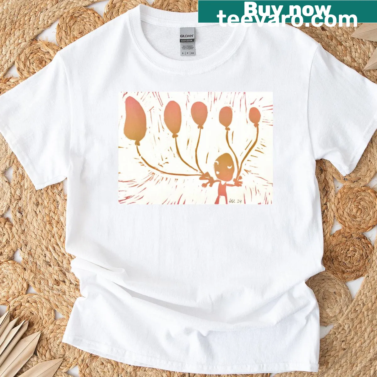 Charming illustration of balloons on a T-shirt — on a men's t-shirt