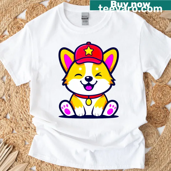 Funny corgi t-shirt with playful graphic and catchy phrase