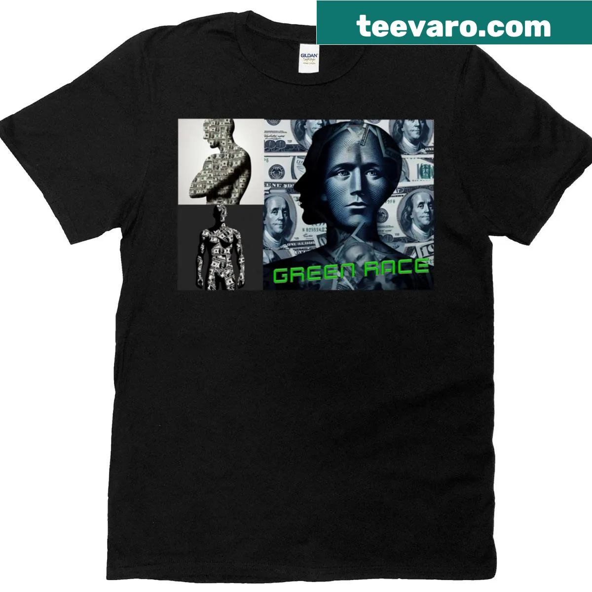 Dynamic racing-themed t-shirt with bold graphics and text. — on a men's t-shirt