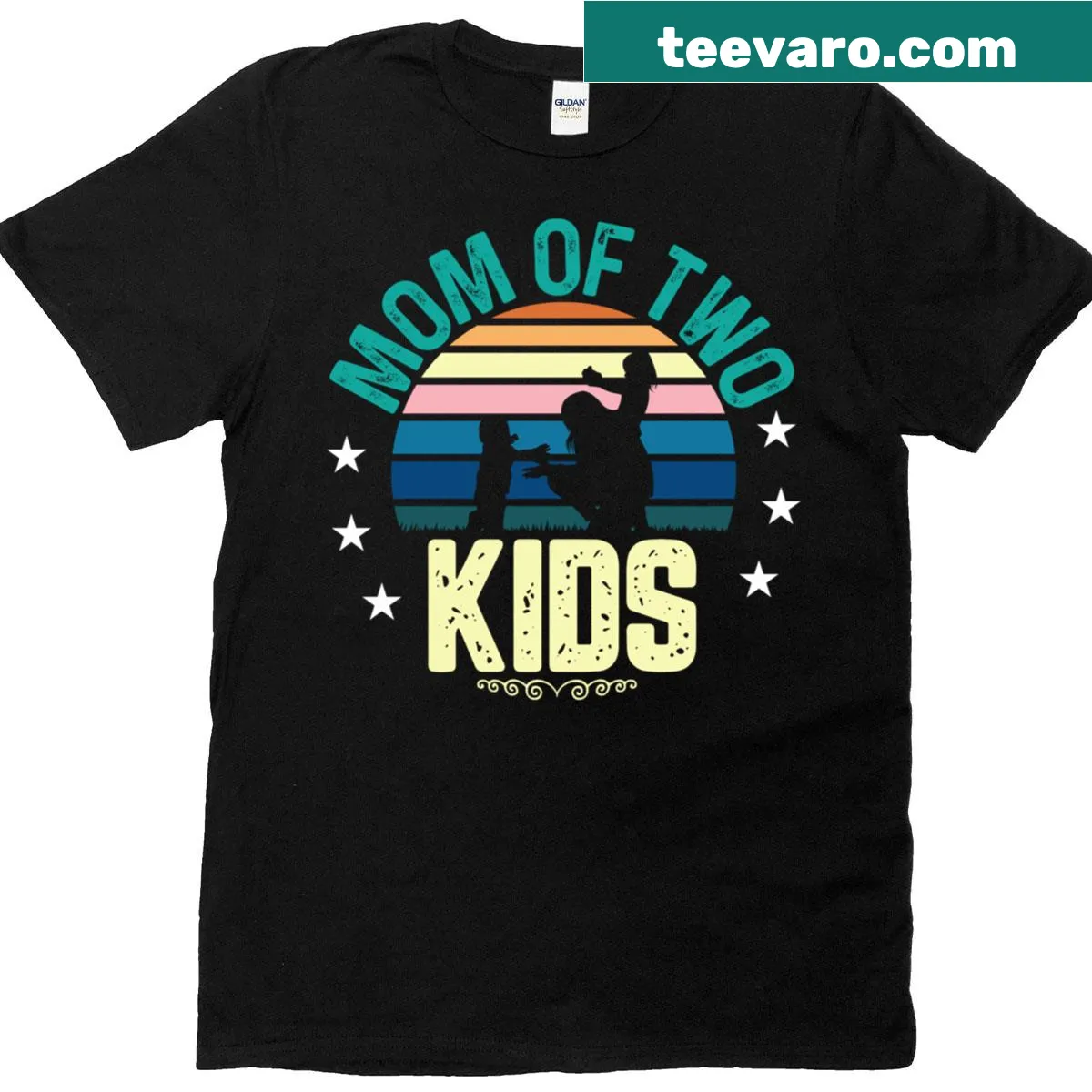 Classic Kids Two Of Mom T-shirt with playful design — on a men's t-shirt