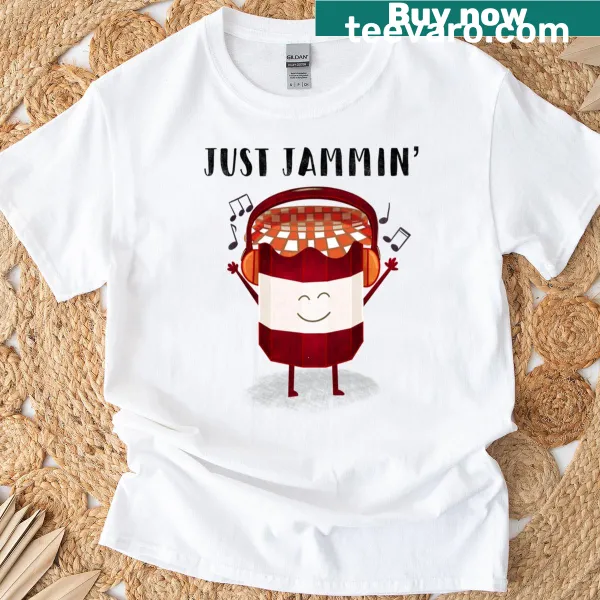 Classic Music Fan Jammin Just T-shirt with playful music phrase