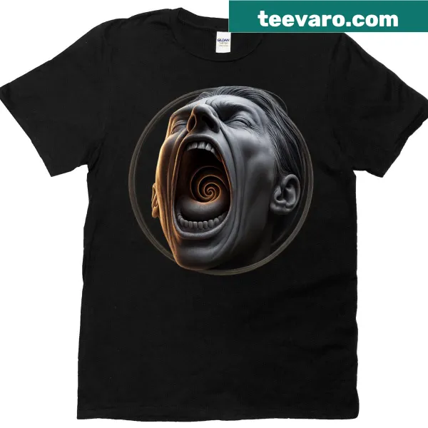 Bold screaming man logo graphic T-shirt