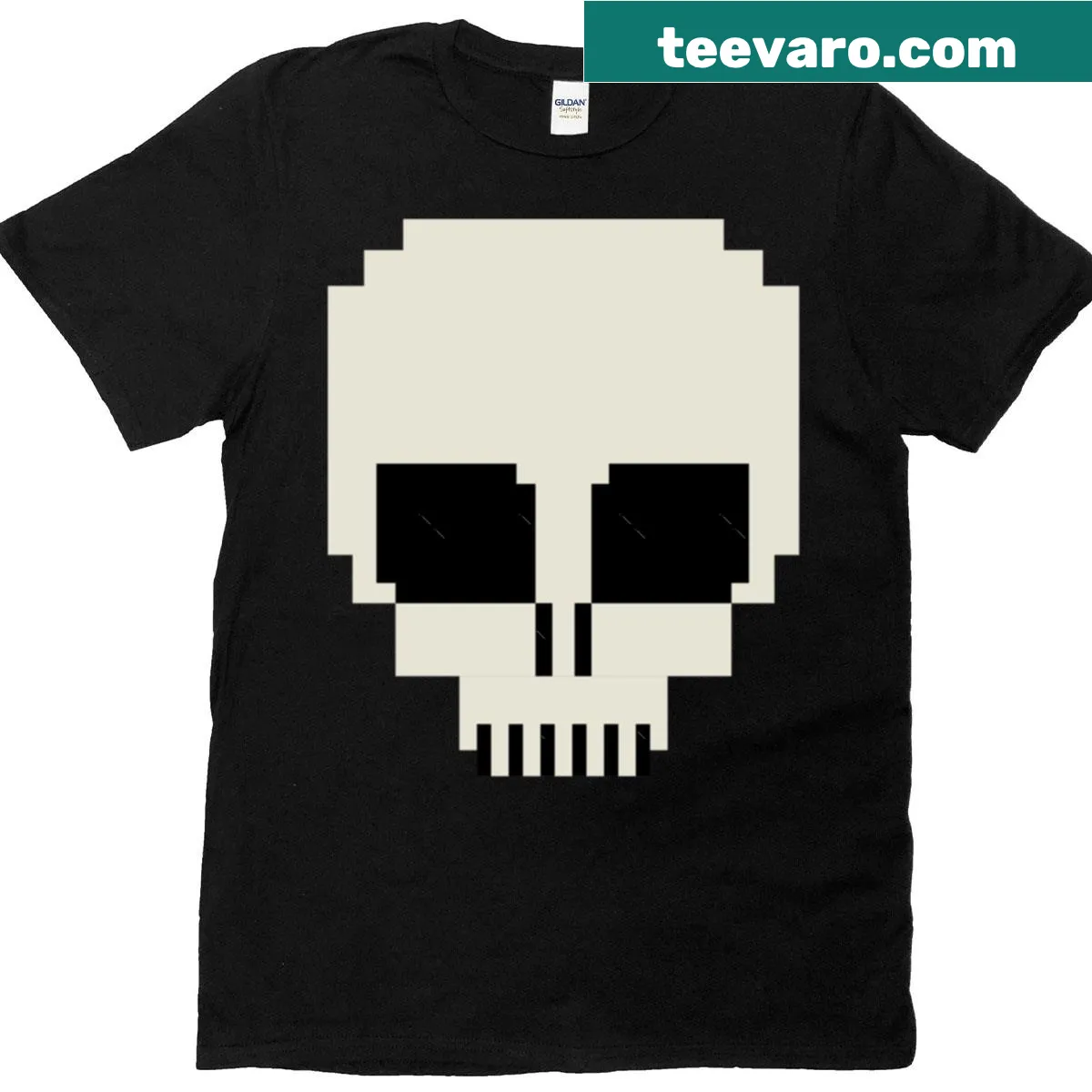 Edgy digital skull graphic on Classic Skull T-shirt — on a men's t-shirt
