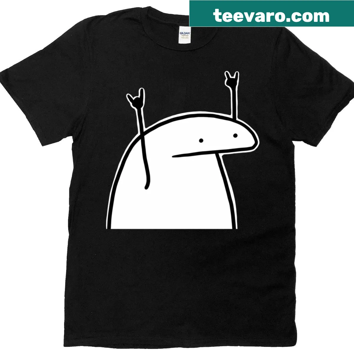 Playful cartoon design on Classic Stickthing Rock N Roll T-shirt — on a men's t-shirt