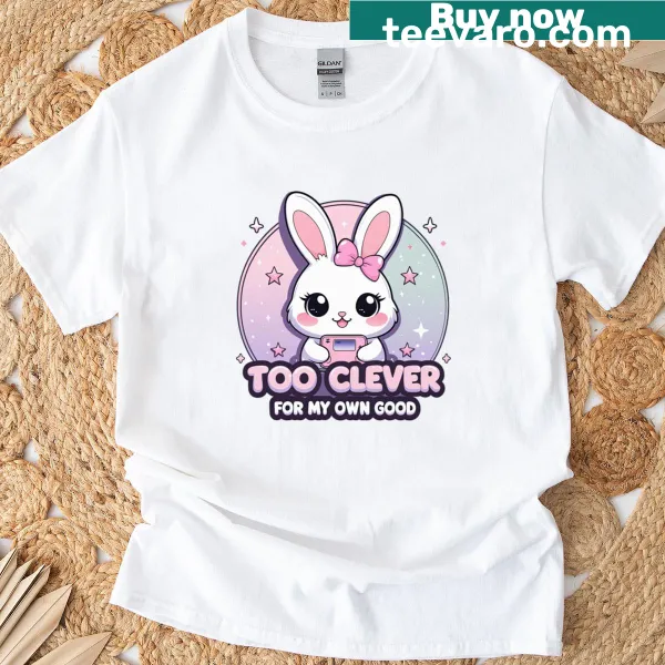 Kawaii T-shirt with a cute bunny graphic and playful text