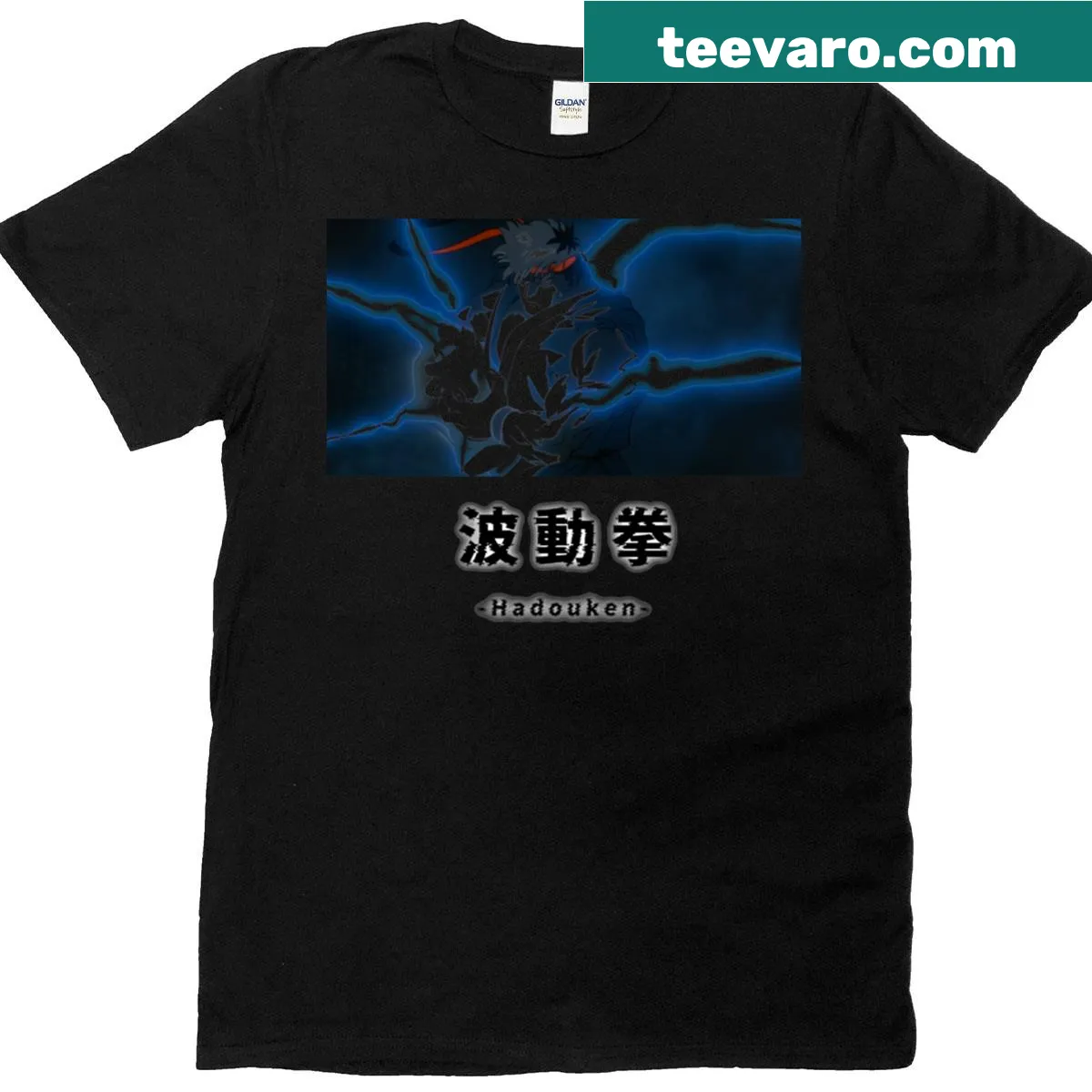 Hadouken Ryu design T-shirt with playful illustration — on a men's t-shirt