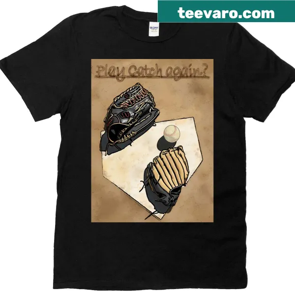 Typographic T-shirt with a funny saying about playing catch