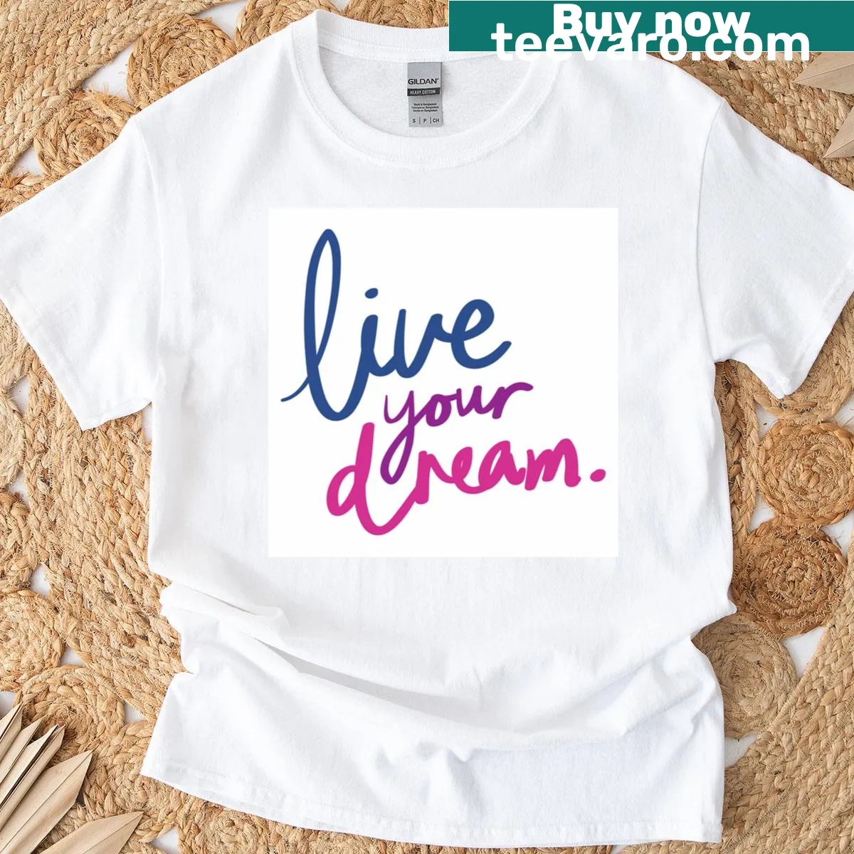 Motivational t-shirt with the phrase Dream Your Live — on a men's t-shirt