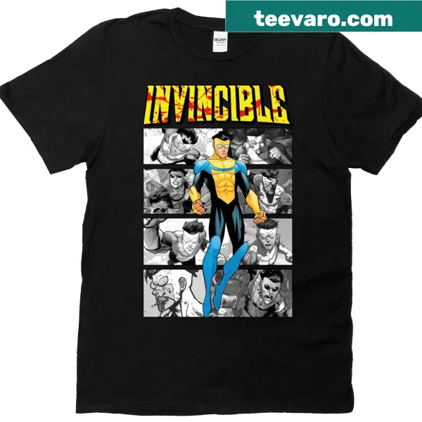 Retro T-shirt with the bold word Invincible