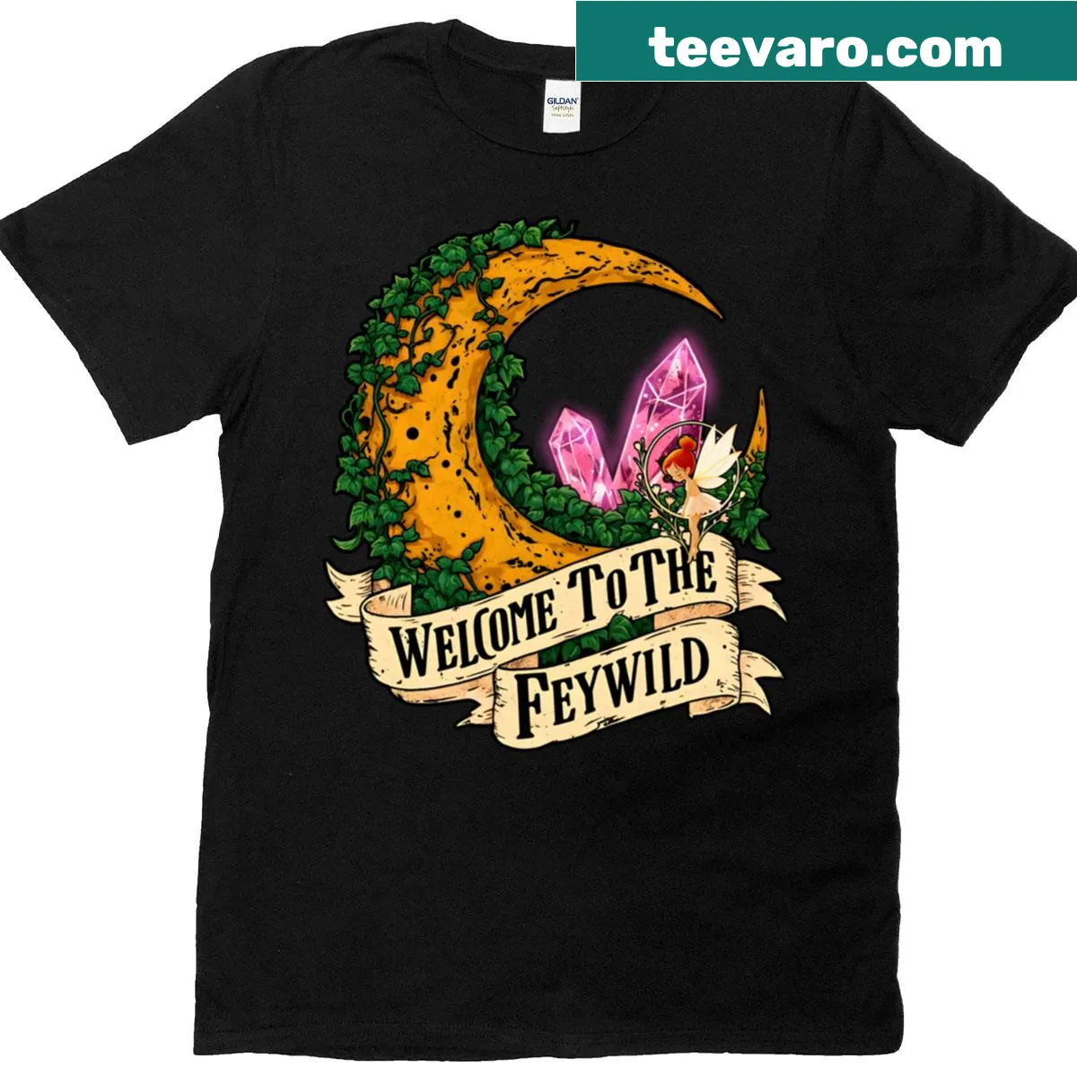 Enchanting t-shirt featuring the Witchlight Carnival and fantasy elements — on a men's t-shirt