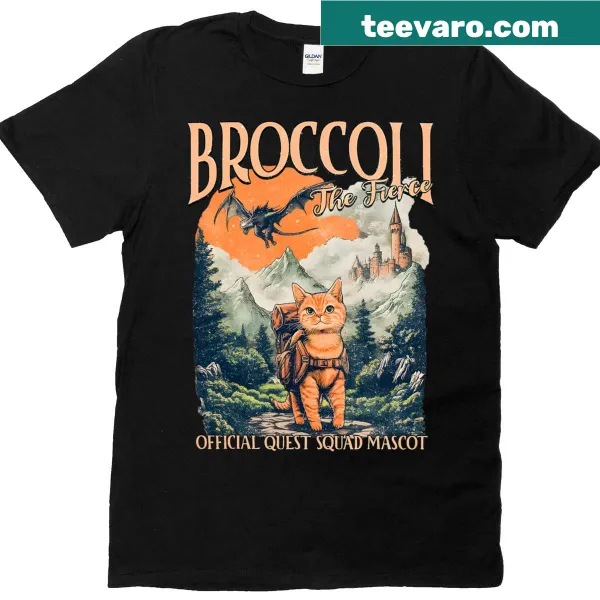 T-shirt with 'Fierce Quest Squad' and broccoli graphics