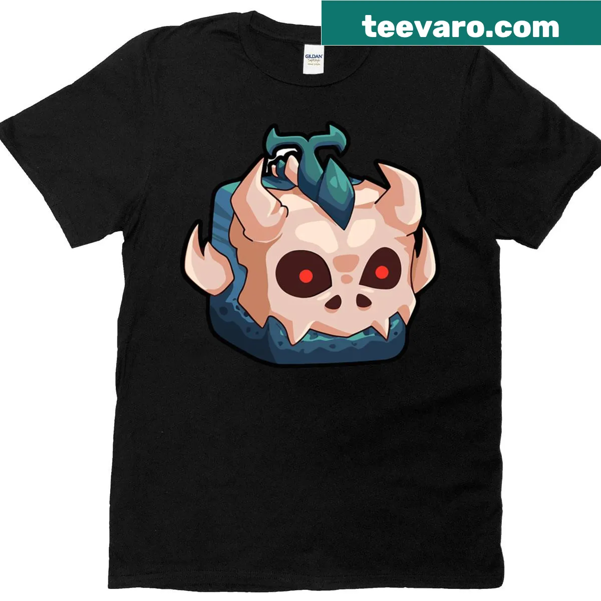 T-rex in a fruit costume illustration on a kids t-shirt — on a men's t-shirt