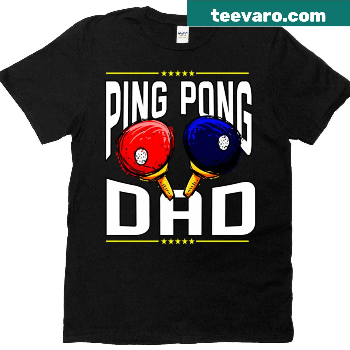 Classic Ping Pong Daddy t-shirt with bold typography — on a men's t-shirt