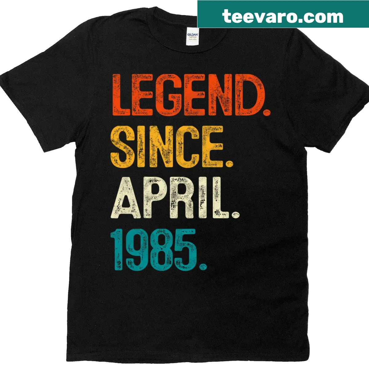 T-shirt celebrating 40th birthday with a legend design — on a men's t-shirt