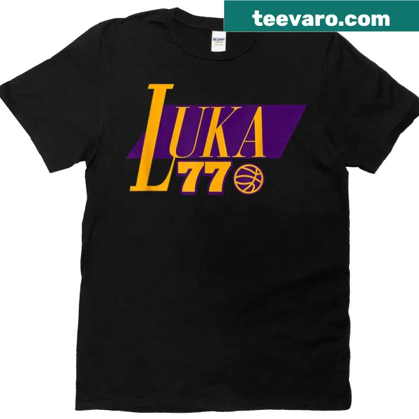 Kids' basketball t-shirt featuring Luka 77 design for young fans